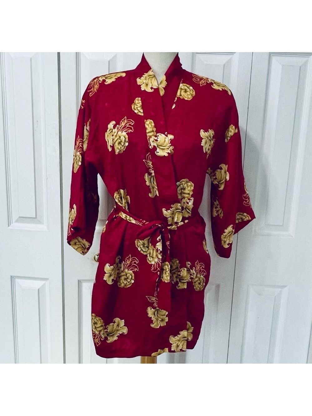 Vintage Victoria's Secret Red Floral Robe